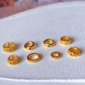 wholesale Metal: S925 silver gold-plated Wheel bead, clasp, DIY bracelet necklace spacer bead accessory, large-hole sliding ring with diamond-0-2