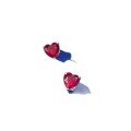 wholesale S925 Silver New Style 6*6 Red Diamond Heart Earrings, Pigeon Blood Red Heart, Simple and Sweet, Live Cross-Border-0-4