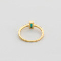 wholesale S925 Sterling Silver Cross-Border New Lab-Created Emerald Geometric Rectangle Minimalist Ring for Women Wholesale-0-3