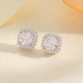 wholesale S925 Silver Moissanite Bezel Earrings for Women, Bestseller, Viral Internet Celebrity Style, Cross-Border Hot Sale, Ready to Ship Wholesale, Light Luxury-0-1