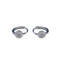 wholesale S925 Sterling Silver Maker's Fashion Roman Micro-Inlaid Round Zircon Ear Clasp, Niche and Stylish Premium Hoop Earrings, a Gift for Female Besties-0-4