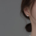 wholesale S925 Silver Korean Style Minimalist Wide Round Ear Clasp Compact Unisex Ear Accessories M02645-0-1