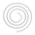 wholesale S925 Sterling Silver Plain Chain Minimalist Basic Silver Chain with Patterned Side for DIY Matching Pendant Chain-0-4