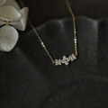 wholesale S925 Sterling Silver Fresh and Sweet Ins Style Niche Design Sense Personality Minimalist Diamond-Inlaid Flower Necklace Y01891-0-0