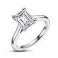 S925 Silver Geometric Square Single Zircon Trendy Ring Wholesale, Clearance with Free Shipping-0-3