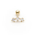 wholesale S925 Sterling Silver Threaded Three-zircon Mini Cartilage Ear Studs, Hot Selling In Europe And America-0-5