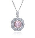 wholesale S925 Sterling Silver New Design 6*6 High Carbon Diamond Pendant Women's Small Luxe Style Necklace-0-6