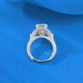 wholesale S925 Silver New 5-Carat High Carbon Diamond Ice Flower Cut European-American Style Full Diamond Ring-0-2