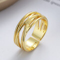 wholesale S925 Sterling Silver Irregular Multi-Layer Wrapped Line Open Ring Hip Hop Punk Ring for Women-0-1