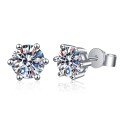 wholesale 925 Sterling Silver Cross-Border Hit Moissanite Stud Earrings, Fashionable and Elegant Classic Six-Prong Earrings for Women, Jewelry Wholesale-0-5