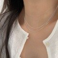 wholesale S925 Sterling Silver Minimalist Layered Collarbone Necklace for Women, Small and Exquisite, Light Luxury, Understated Style, Korean Fashion Trend-0-3