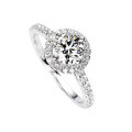 wholesale 18k white gold four-prong setting diamond engagement ring, GIA diamond ring for women, custom-made to appear larger with a personalized band-0-4