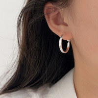 wholesale 925 Sterling Silver Exaggerated Large Hoop Earrings Women Korean Ins Trendy Versatile Heavy Duty Ear Stud Earrings-Sterling silver