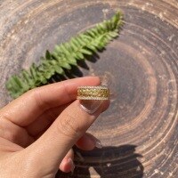 wholesale 18k gold-plated S925 silver Buccellati-style filigree wheat leaf full moissanite eternity ring for women-Gold 0.36ct No. 5
