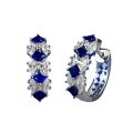 wholesale S925 Silver Women's Fashion Colored Gemstone Artificial Blue Steel Simulated Diamond Earrings, Daily Retro Style-0-4
