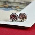 wholesale S925 Sterling Silver Year of the Dragon Imitation Antique Dragon and Fu Character Spacer Bead Bracelet Handmade Braided Cord DIY Retro Chinese Style Accessories-0-5