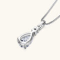 3ct Moissanite French Collarbone Necklace, Waterdrop Shape, Clearance with Free Shipping-0-1