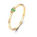 wholesale 18K Yellow Gold, 14K Rose Gold, 9K Gold Light Luxury Genuine Emerald Ring for Women, Gemstone Pinky Ring, Fashion Commuter Jewelry-0-0