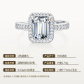 925 Silver Cross-Border Square Octagon Moissanite Ring-0-4