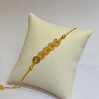 wholesale S925 Sterling Silver Red Elk All-Over Five Emperor Coin Bracelet for Women, Light Luxury Advanced New Chinese Style Birthday Gift-BS0279-Gold 925 Silver