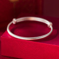 wholesale 999 Silver Fresh, Sweet, Ins-style, Niche Design, Exquisite Frosted Plain Push-Pull Bracelet S7567-0-0
