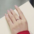 925 Silver V-Shape Moissanite Minimalist Stackable Ring, Wholesale-0-1