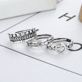 wholesale S925 Metal Star Chain Smiley Adjustable Ring Korean Style Ins Vintage Personality for Women-0-2