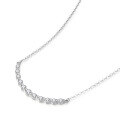 wholesale 18K Gold (Au750) Platinum Light Luxury Cultured Diamond Genuine Diamond One-Line V-Shaped Necklace Collarbone Chain-0-1