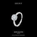 Sterling Silver Cubic Zirconia Square Solitaire Ring, Valentine's Gift-0-0