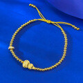 wholesale S925 Gold-Plated Metal, The New Stussy Jewelry xiaohongshu Hit Brushed Bracelet with Adjustable Braided Cord-0-1