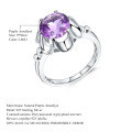 wholesale S925 sterling silver fashion natural topaz ring for women, camellia fresh and sweet natural gemstone ring-0-8