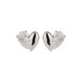 wholesale S925 Sterling Silver Minimalist Small Heart Zircon Stud Earrings for Women, Niche Design Elegant and Sophisticated Drop Earrings-0-4