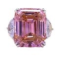 wholesale S925 Sterling Silver 15-Carat High-Carbon Diamond Rectangular Pink Asscher Cut Ring for Women, Luxury-0-4