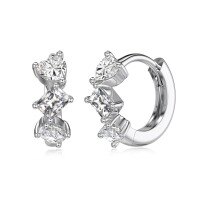 wholesale S925 sterling silver cross-border women's earrings, exquisite heart-shaped square round zirconia irregular design, luxurious high-end ear accessories-Platinum DY110331-SW-WH>925 Silver