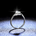S925 Sterling Silver Ring with 1-Carat Round Moissanite-0-1
