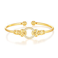 wholesale S925 Silver Cross-Border Hot-Selling Roman Diary Series Light Luxury High-End Adjustable Open Bangle from Source-Silver with zircon platinum