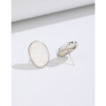 wholesale 925 Sterling Silver European and American Vintage Mother-of-Pearl Earrings for Women, Minimalist Small Design with High-End Elegance-0-2