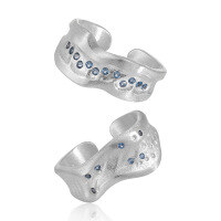 wholesale S925 sterling silver new-style textured micro-pave diamond ring for women, irregular open band with unique design-JF1243/White Gold [No. 15/Adjustable]>Opening adjustable