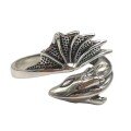 wholesale Metal material: Sterling silver Cross-border retro small dragon ring couple unisex personalized niche design high-end sense index finger ring-0-4