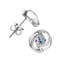 wholesale S925 Sterling Silver Fashionable and Unique Design Moissanite Earrings, Small and Exquisite High-end Ear Jewelry, Happy Embrace Style Earrings-0-4