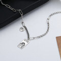 wholesale S925 Sterling Silver Korean Dongdaemun Retro Rectangular Pendant Necklace,-0-3