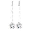wholesale 925 Sterling Silver Moissanite Diamond Fashion Sunflower Earrings Long Tassel Personality Earrings Versatile Ear Thread Women-0-4