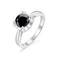 S925 Silver 18K Gold Plated 1-Carat Classic Bull Head Women's Engagement Ring-0-8