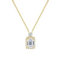 wholesale 14k Gold, Platinum, 05ct Lab-Grown Diamond European and American Style Personality Necklace, Collarbone Chain Gift for Women-14k Gold Necklace with Cultured Diamonds (Gold)