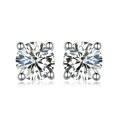 wholesale 925 Silver Four-Prong Moissanite Stud Earrings, Minimalist Commuter Style, Bestselling Women's Ins Accessory, Amazon Hot Seller-0-6