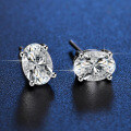 PT950 Gold Plated 925 Sterling Silver Moissanite Stud Earrings-0-1