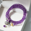 wholesale 999 Silver Fresh, Sweet, Niche-Designed Exquisite Multi-Layer Amethyst "Fu" Character Rabbit Bracelet S7807-0-2