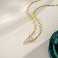 Sterling Silver 1-Carat Moissanite Heart Bubble Pendant Necklace-0-1