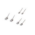 wholesale S925 Sterling Silver Korean Style Ball Ear Studs Minimalist Bean Ear Bone Piercing Earrings with a Sense of Sophistication-0-7