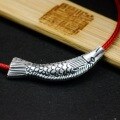 wholesale 925 Sterling Silver Retro Style Year-after-Year Abundance Small Fish Red String Bracelet for Women, Chinese National Trend Kissing Fish Luck-Bringing Hand Accessory-0-2